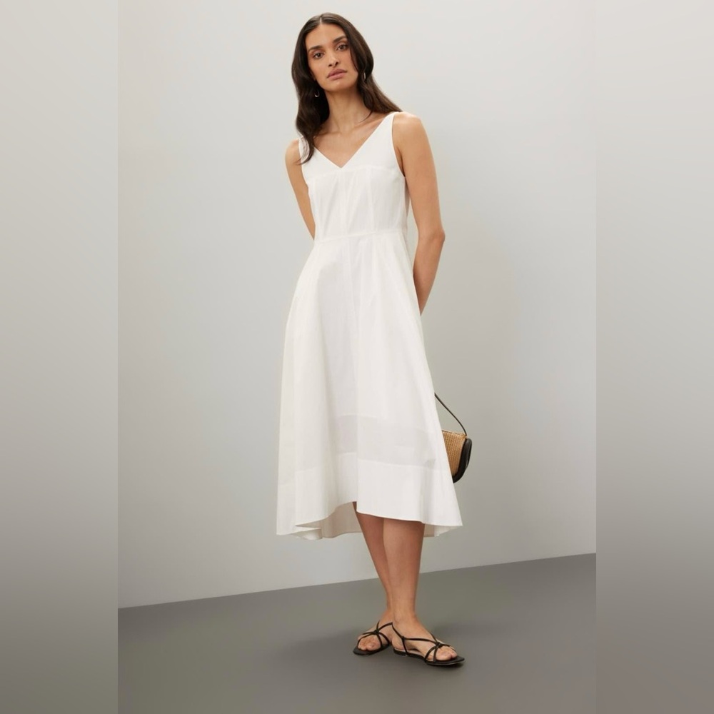 Dunst White Midi poplin dress